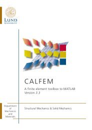 Calfem - A finite element toolbox to MATLAB, version 3.3