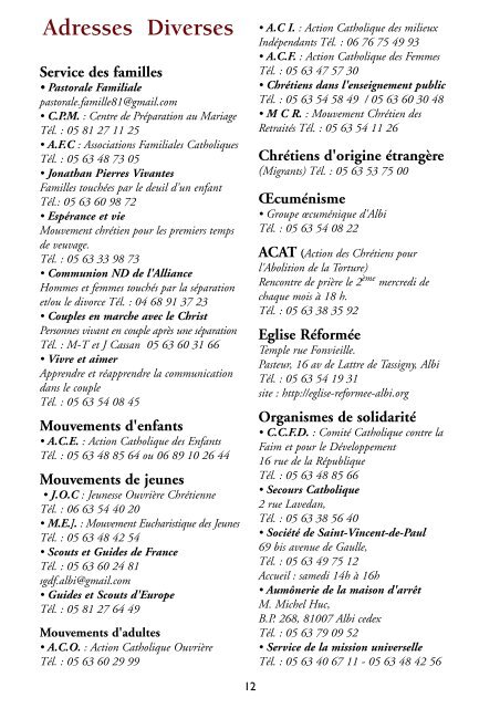 Aou\032t 101 icso_NumÃ©ro spÃ©cial - DiocÃ¨se d'Albi