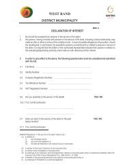 MBD 4 Declaration of Interest Form - West Rand District Municipality