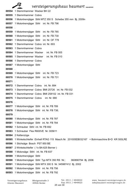 INSOLVENZVERSTEIGERUNG Frenzel-Bau GmbH & Co KG Am ...