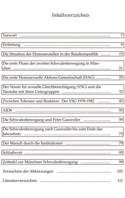 Inhaltsverzeichnis - Verlag Dr. Dieter Winkler