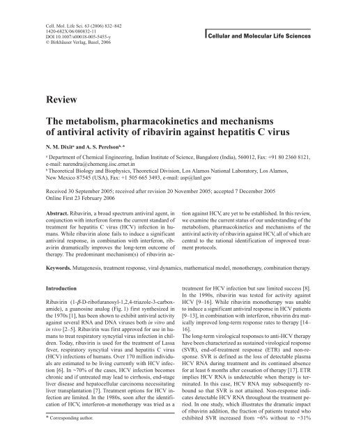 Review The metabolism, pharmacokinetics and mechanisms of ...