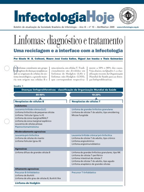 Infectologia Hoje: ano III - nÂº 10 - Linfomas - Sociedade Brasileira de ...