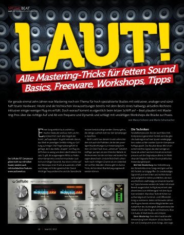 Laut - Mastering Tricks für fette Sounds - BEAT 02 ... - marco scherer