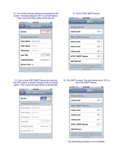 iPhone - Email Set-up - HTC