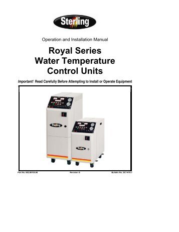 Royal Series Water Temperature Control Units - Mold Temperature ...