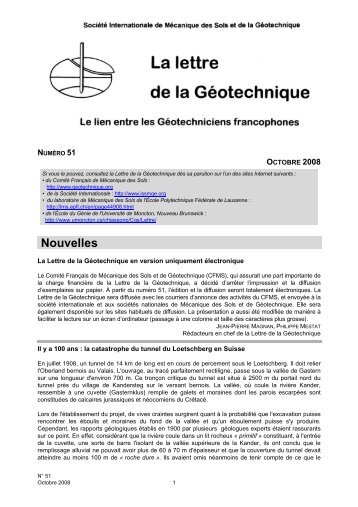 Lettre de la gotechnique Numro 51 - GÃ©otechnique Francophone