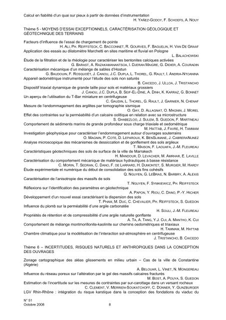 Lettre de la gotechnique Numro 51 - GÃ©otechnique Francophone