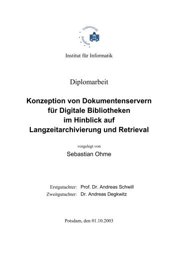 Diplomarbeit Konzeption von Dokumentenservern für Digitale ...