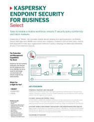 View Datasheet - Kaspersky Lab