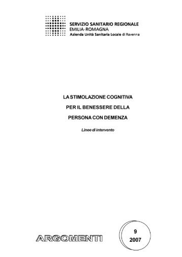 La stimolazione cognitiva per il benessere della persona ... - Saluter