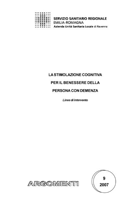 La stimolazione cognitiva per il benessere della persona ... - Saluter