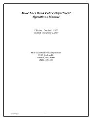MILLE LACS TRIBAL POLICE DEPARTMENT OPERATIONS MANUAL