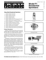 Model F1 Residential Sprinklers - Reliable Automatic Sprinkler Co.