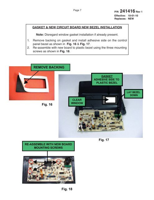 RAYPAK REPLACEMENT INSTRUCTIONS - Pool Supply Unlimited