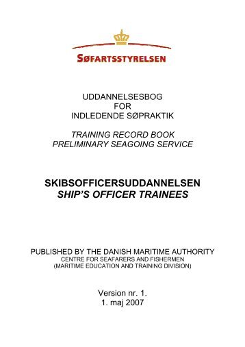 Uddannelsesbog for skibsofficersstuderende - SÃ¸fartsstyrelsen