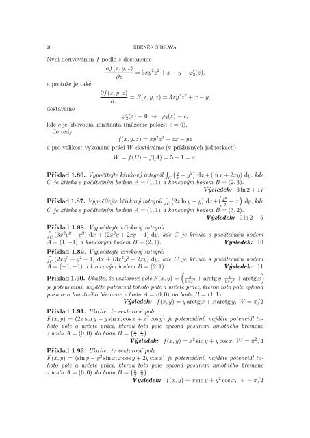 PÅÃKLADY K MATEMATICE 3 1. KÅivkovÃ© integrÃ¡ly 1.1. KÅivkovÃ½ ...