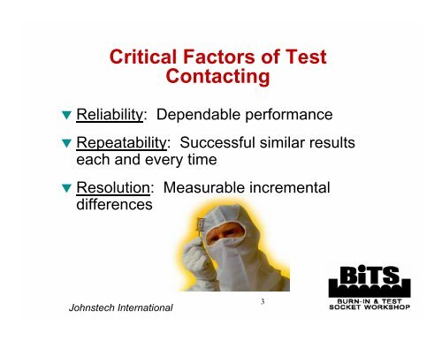 Johnstech International - BiTS Workshop