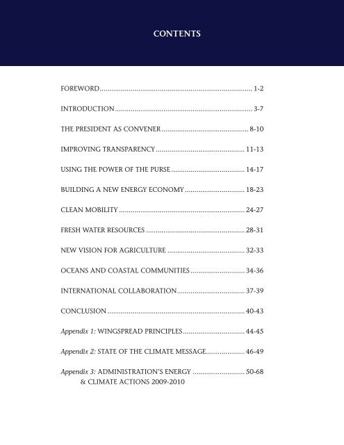 The 2011 Plan - Presidential Climate Action Project