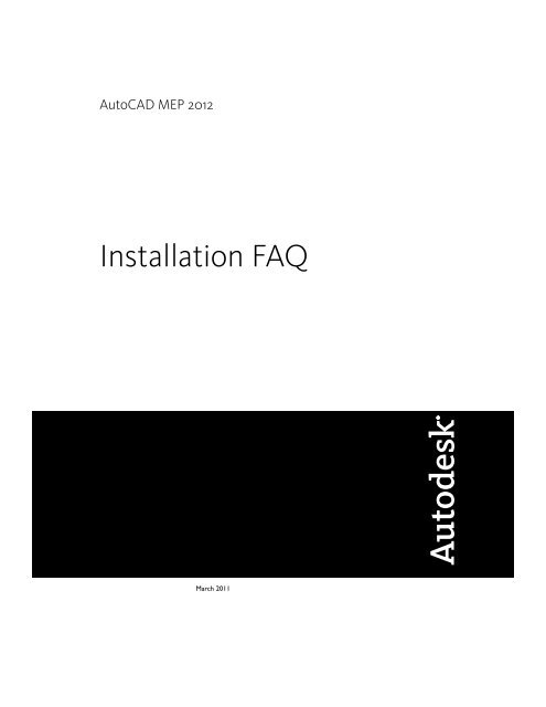 AutoCAD MEP 2012 Installation FAQ - Exchange - Autodesk