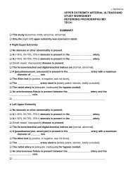 Upper Extremity Arterial Ultrasound Worksheet Final 082908