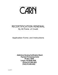 recertification renewal - International Nurses Society on Addictions