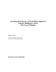 An Independent Review of World Bank Support to ... - DAG Ethiopia