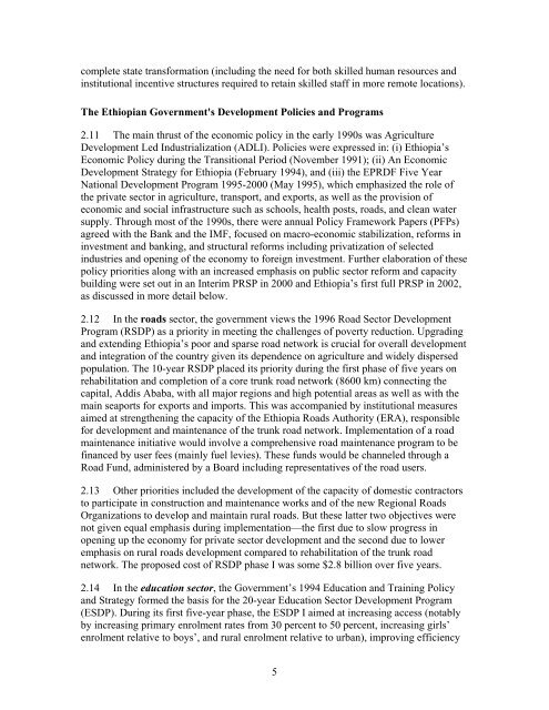 An Independent Review of World Bank Support to ... - DAG Ethiopia