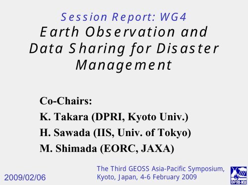 Earth Observation And Data Sharing For Disaster Management Earth Observation And Data Sharing For Disaster Management