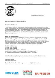 Laufblatt Freiwillige Sponsorenlauf 2013 - Hildisrieder Sportverein