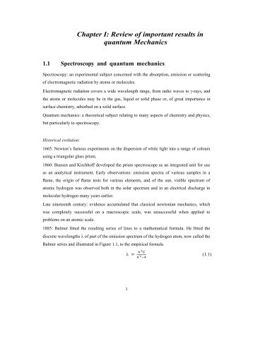 Chapter I: Review of important results in quantum Mechanics - LSU