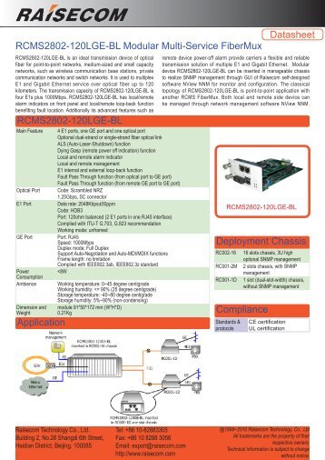 Datasheet RCMS2802-120LGE-BL Modular Multi ... - DAVANTEL