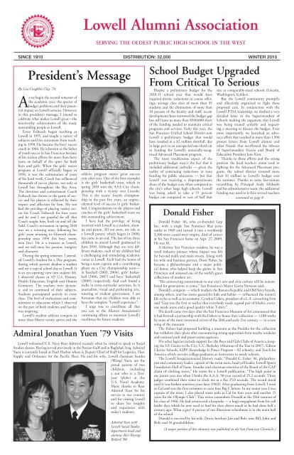 Read the new Winter 2010 Newsletter (PDF) - Lowell Alumni ...