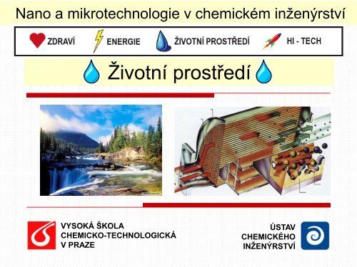 Životní prostředí - Vysoká škola chemicko-technologická v Praze