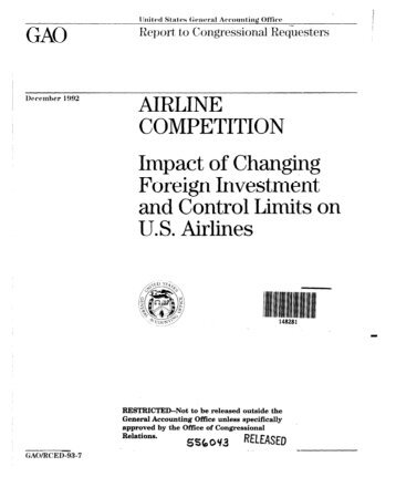 RCED-93-7 Airline Competition: Impact of Changing Foreign ...