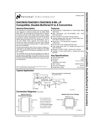 DAC0830/DAC0831/DAC0832 8-Bit MuP Compatible, Double ...