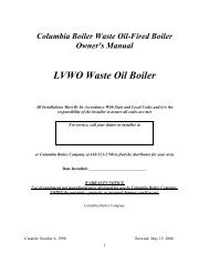 LVWO Waste Oil Boiler - Columbia Heating