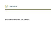 Approved 2013 Rates and Fees Schedule - Oakville