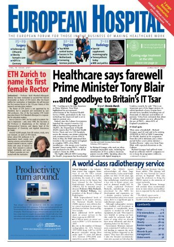 Healthcare says farewell Prime Minister Tony Blair - European ...