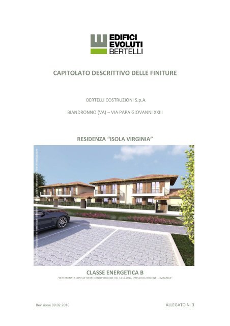 CAPITOLATO DESCRITTIVO DELLE FINITURE - NuoveCostruzioni.it