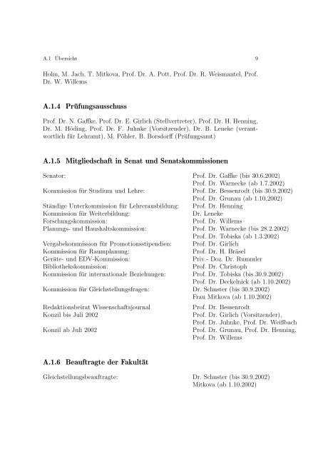 JAHRESBERICHT 2002/2003 - Fakultät für Mathematik - Otto-von ...