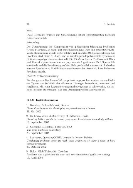 JAHRESBERICHT 2002/2003 - Fakultät für Mathematik - Otto-von ...