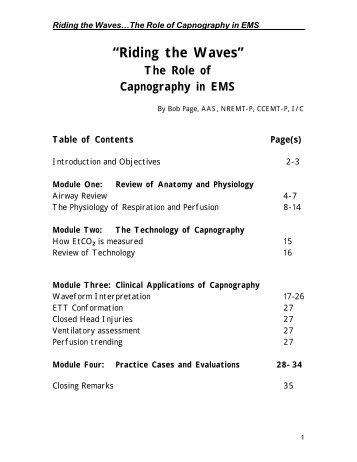 “Riding the Waves” The Role of Capnography in EMS