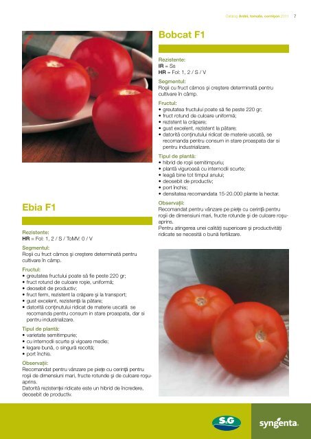 Catalog Syngenta seminte ardei, tomate, cornison - ecoplant.ro