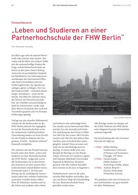 SemesterJournal - MBA Programme der HWR Berlin