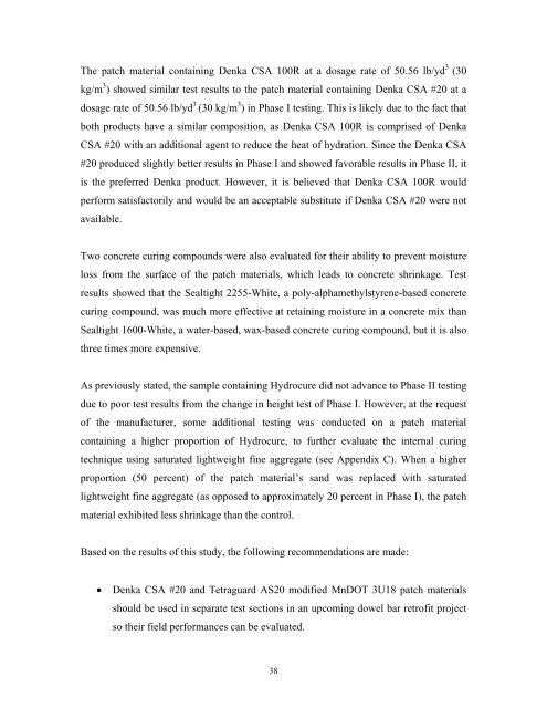 DateLaboratory Testing of Portland Cement Concrete Patch Material ...