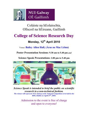 College of Science Research Day - National University of Ireland ...