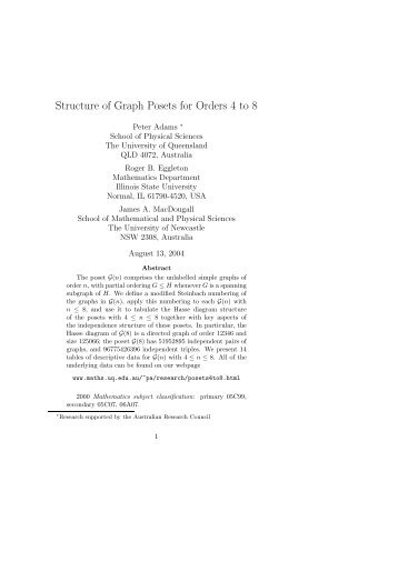 PDF copy of the paper (210K). - School of Mathematics and Physics ...