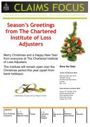 Christmas 2011 - CILA/The Chartered Institute of Loss Adjusters