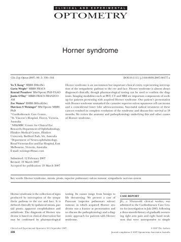 Horner syndrome - ResearchGate